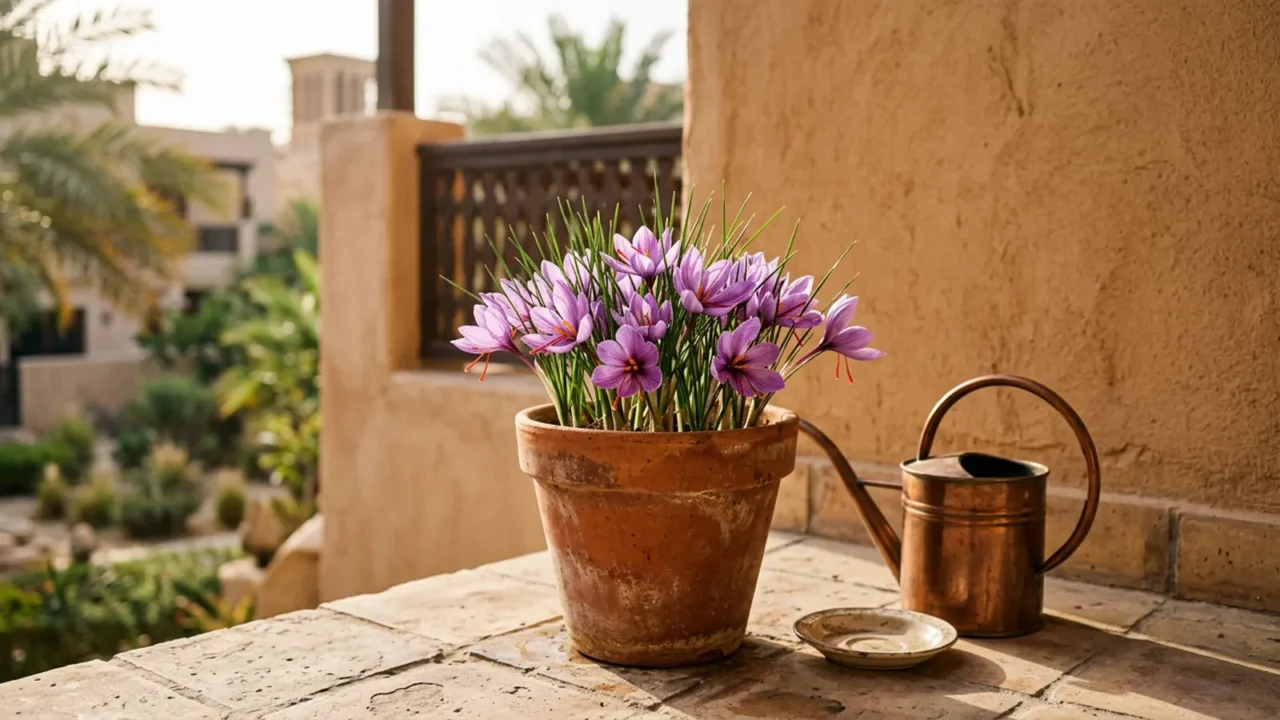 زراعة زهور الزعفران في أصيص بالبيت