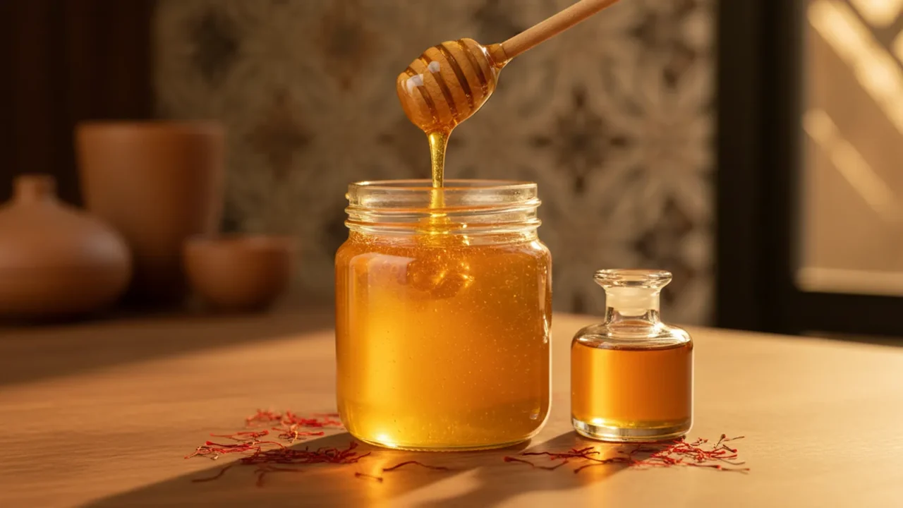 عسل الزعفران وشراب الزعفران البسيط