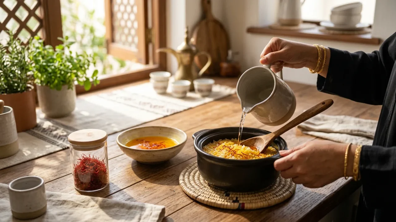 أول طبخة بالزعفران للمبتدئين