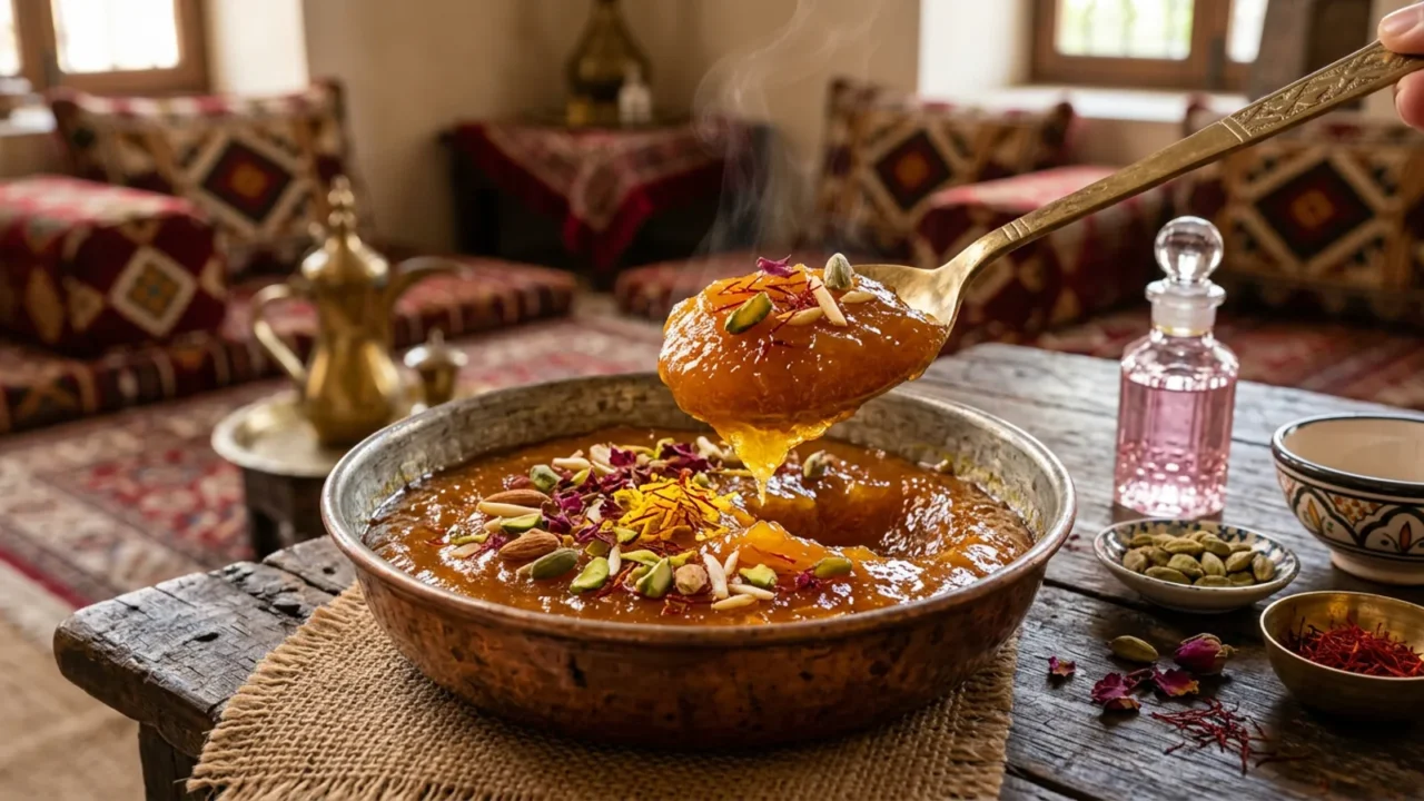 حلوى خليجية بالزعفران والهيل وماء الورد