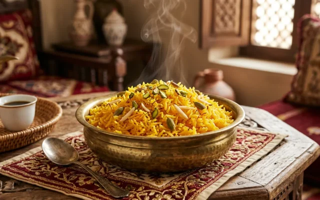 زردة الزعفران: طريقة الأرز الحلو المزعفر بالمكسرات والهيل