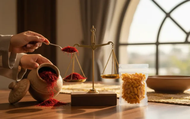 الزعفران بالوزن أم في عبوة مختومة؟ كيف تختار الأنسب وتتأكد من الجودة