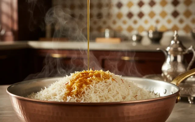 متى تضيف الزعفران للأرز: قبل الغليان أم بعد النضج؟