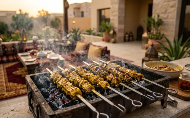 مشاكيك لحم بالزعفران والبصل: تتبيلة الشوي على الفحم